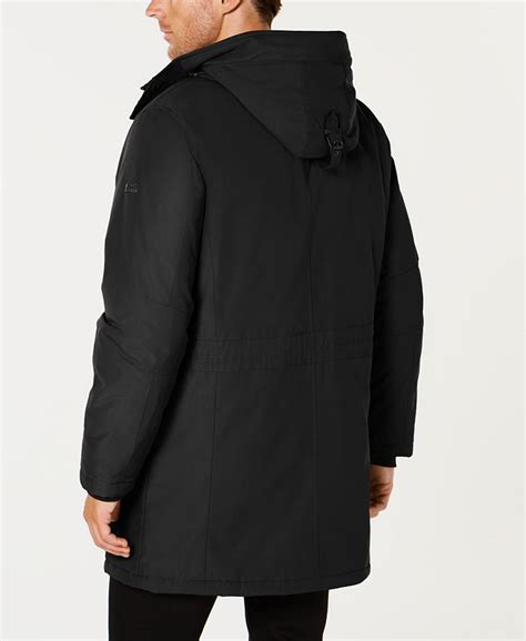 michael kors men's modern fit hooded all weather anorak raincoat|Men's Michael Kors Rain Jackets .